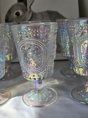 Iridescent Bunny Goblet - Decorative Glass Stemware